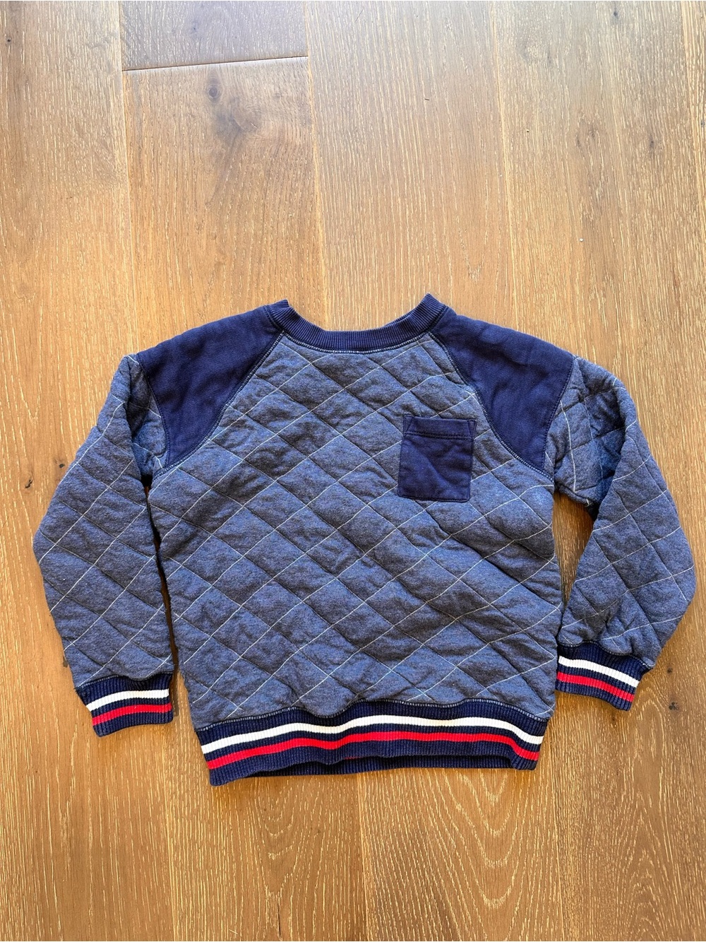 Hanna Anderson Quilted Navy Pullover Sweater size 6 with Boden long sleeve